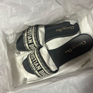 Dior Black and White Slide Sandals